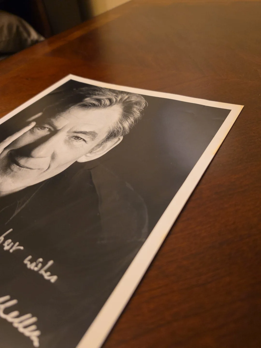 Ian Mckellen hand signed 8 x 10 black-and-white photo READ, image 2