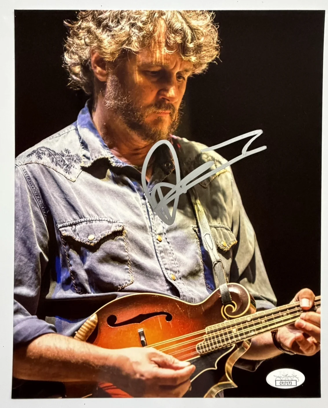 Drew Emmitt Signed 8x10 Photo Autographed Leftover Salmon JSA COA Mandolin, image 2