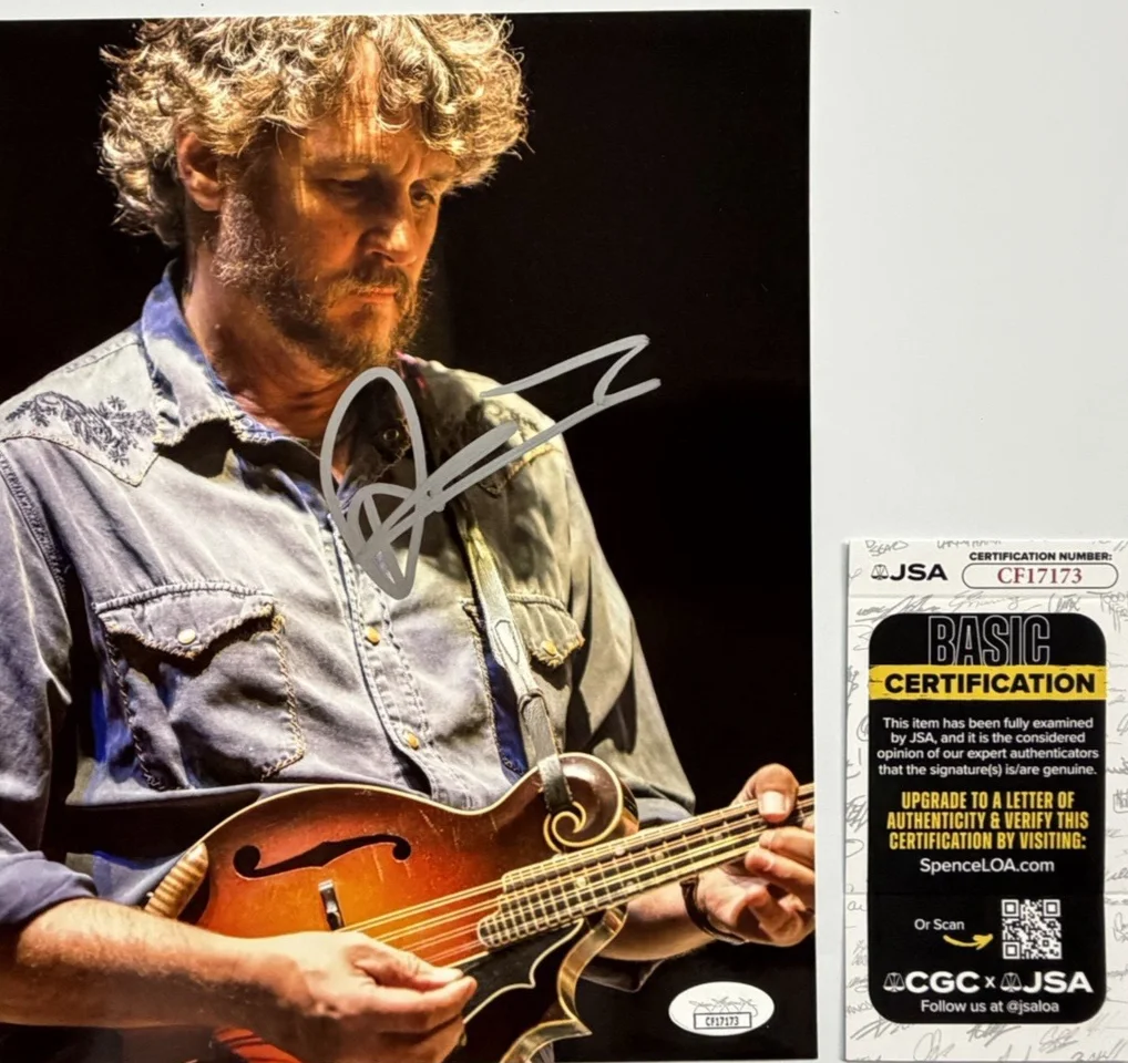 Drew Emmitt Signed 8x10 Photo Autographed Leftover Salmon JSA COA Mandolin, image 4