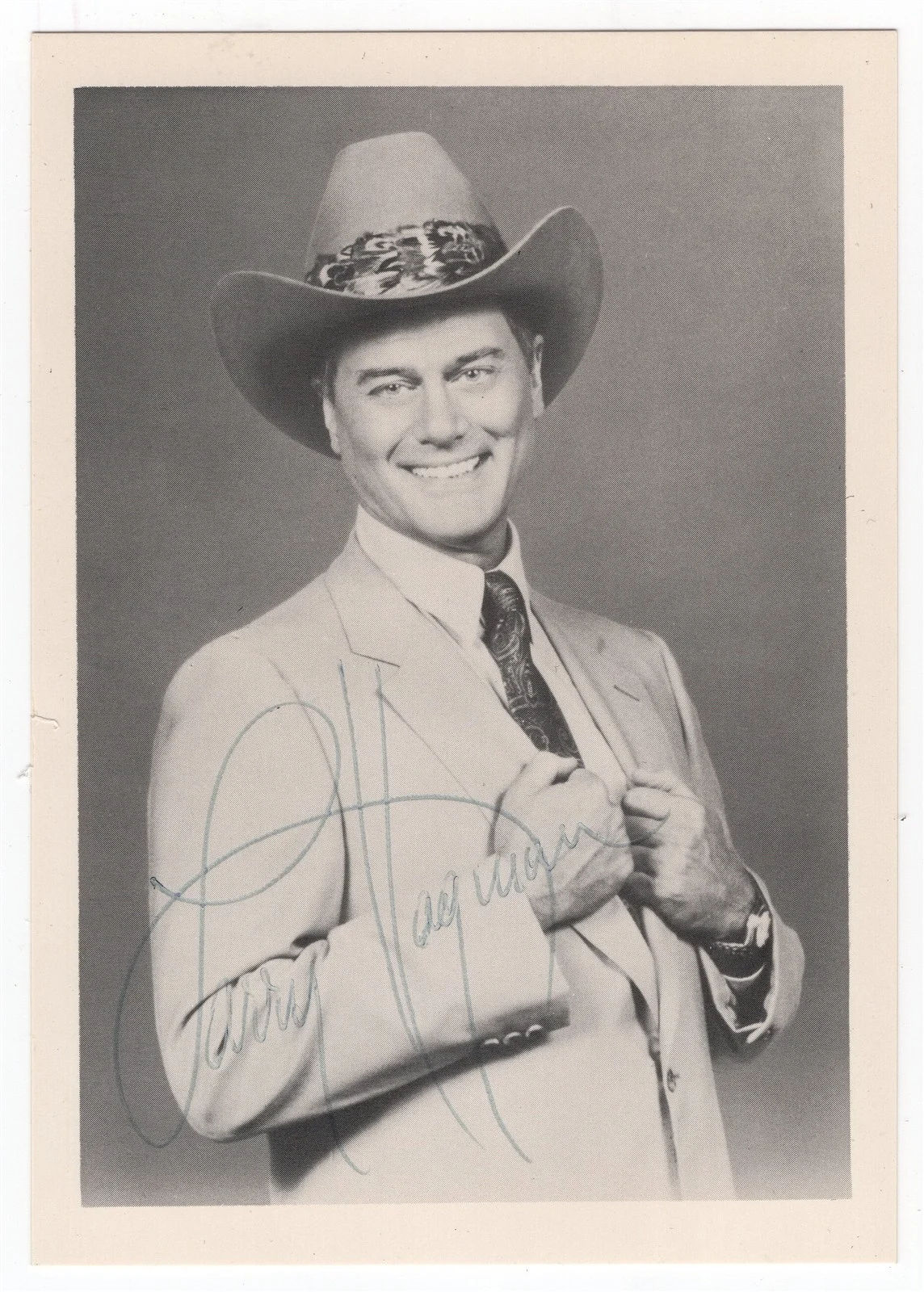 Larry Hagman — LARRY HAGMAN Autographed 3x5 Photo PSA/DNA J.R. Ewing DALLAS