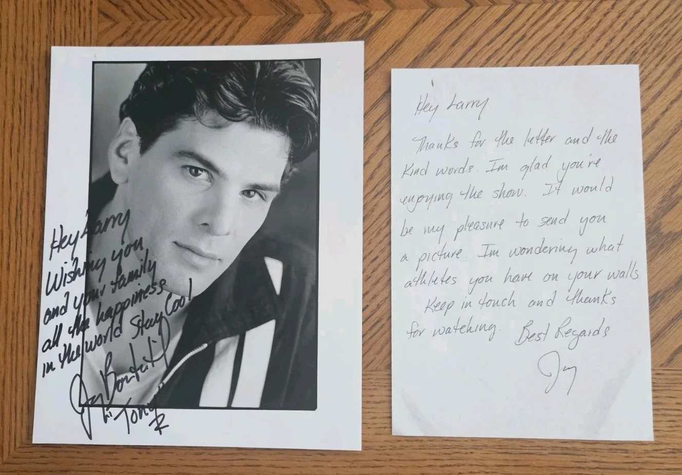 John Leguizamo — Jay Bontatibus signed 8x10 photo & letter, General Hospital, Y&R actor-dec. 2017