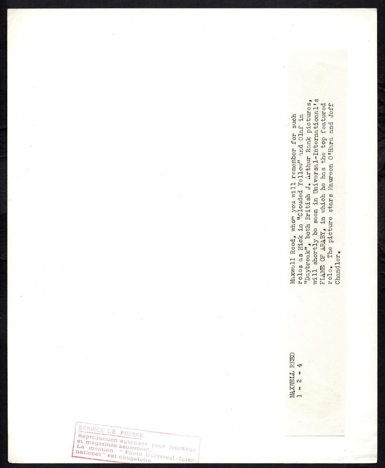 MAXWELL REED - ORIGINAL 1950 10x8 PORTRAIT, image 2