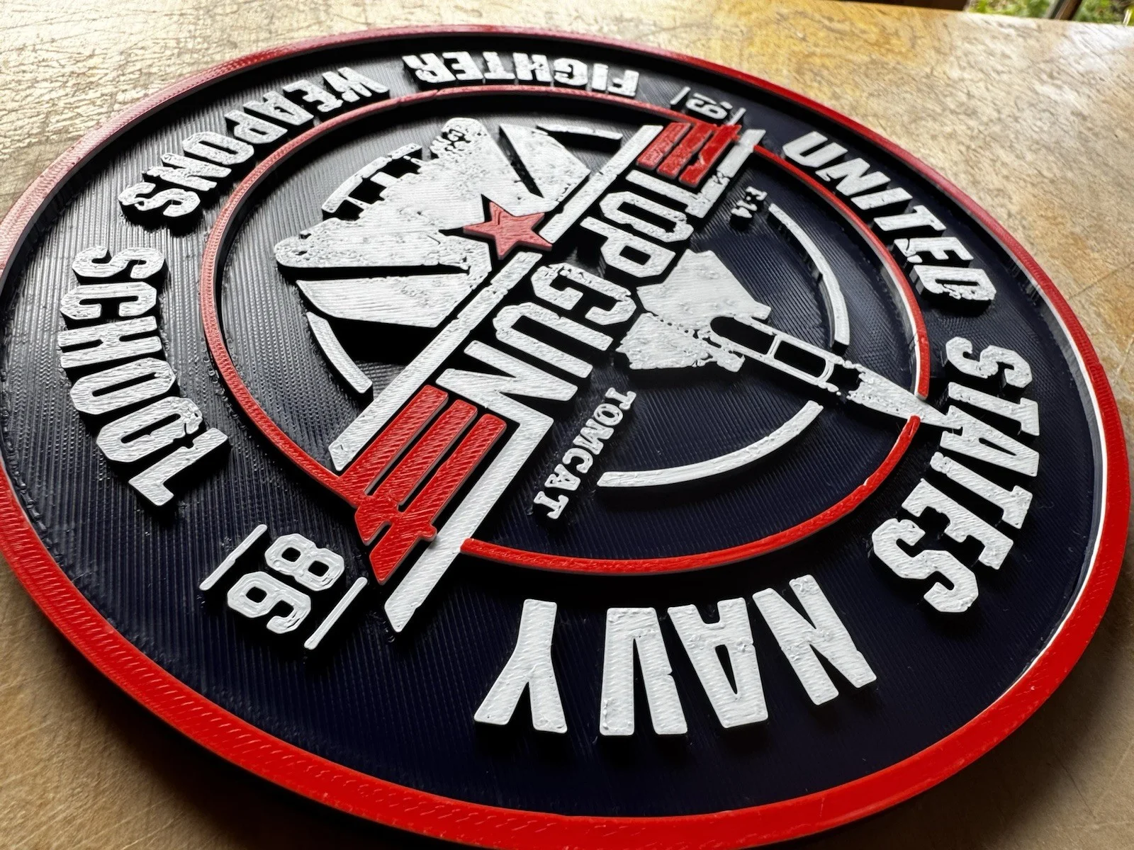 Top Gun 25cm Fighter Weapons School Plaque | 3D Wall Sign., image 2