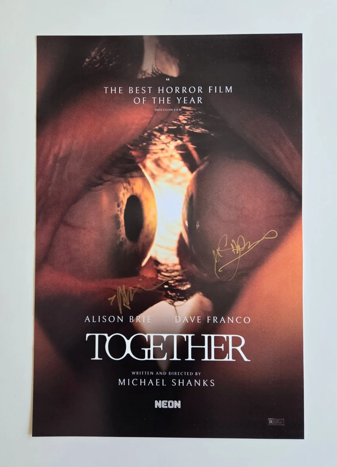 Alison Brie and Michael Shanks — Together Movie Poster Signed by Alison Brie & Michael Shanks