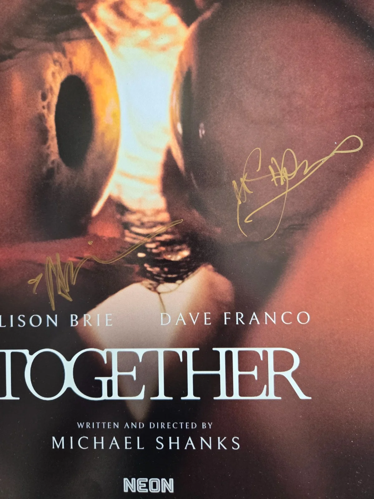 Alison Brie, Michael Shanks — Together Movie Poster Signed by Alison Brie & Michael Shanks, изображение 2