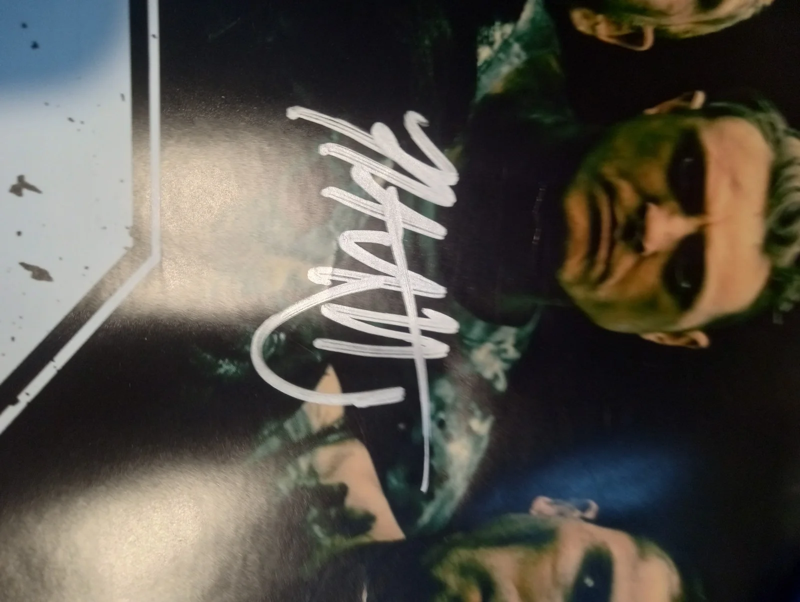 DED signed used drumhead and poster, image 5