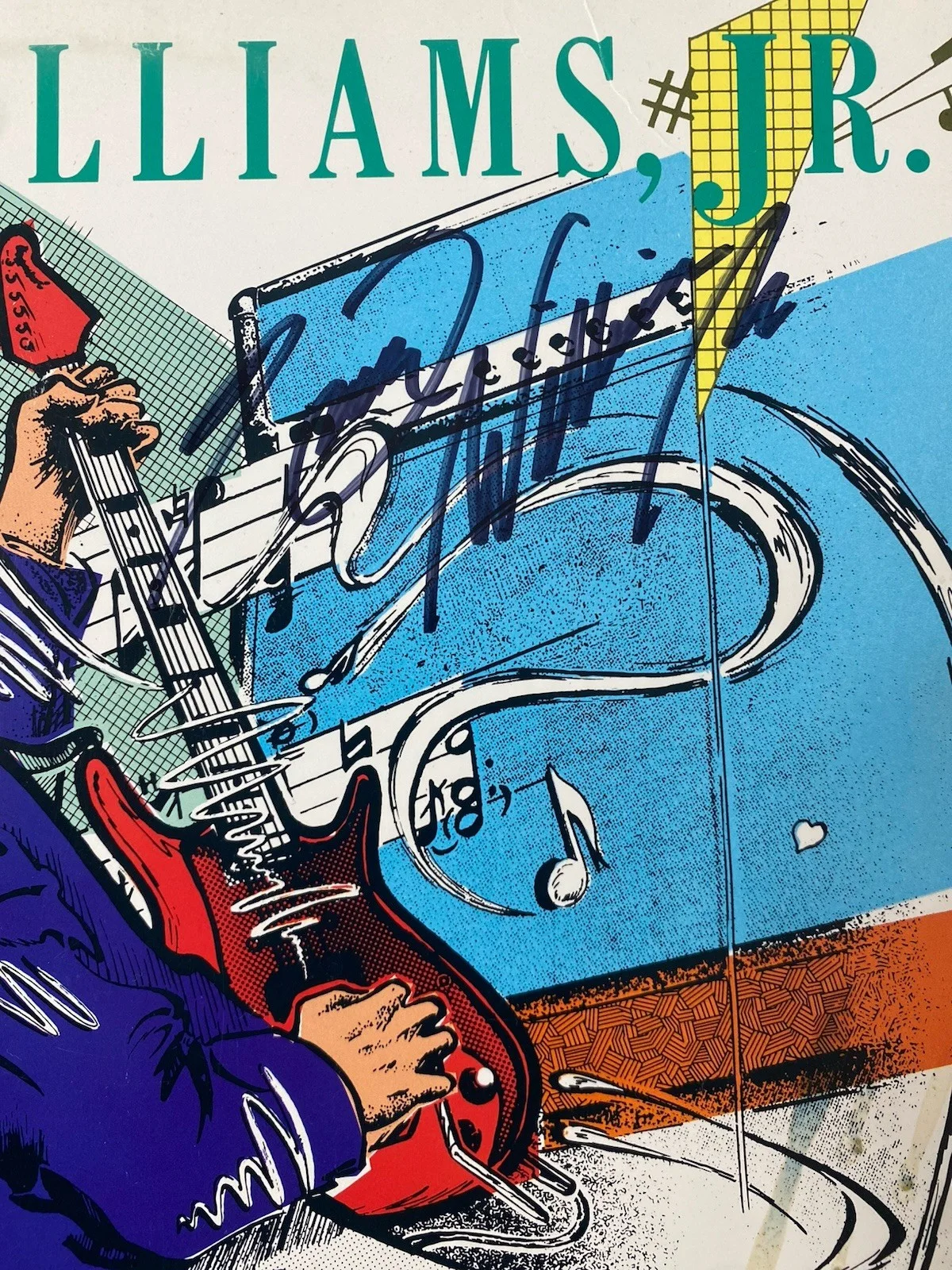 HANK WILLIAMS JR- AUTOGRAPH 1987 ORIGINAL BORN TO BOOGIE VINYL RECORD LP, изображение 3
