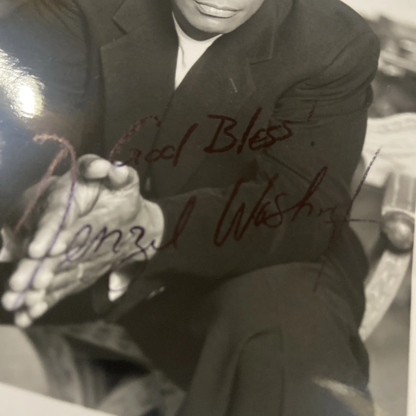 Denzel Washington Signed 5x7 b&w photo Autographed Remember the Titans actor, image 2