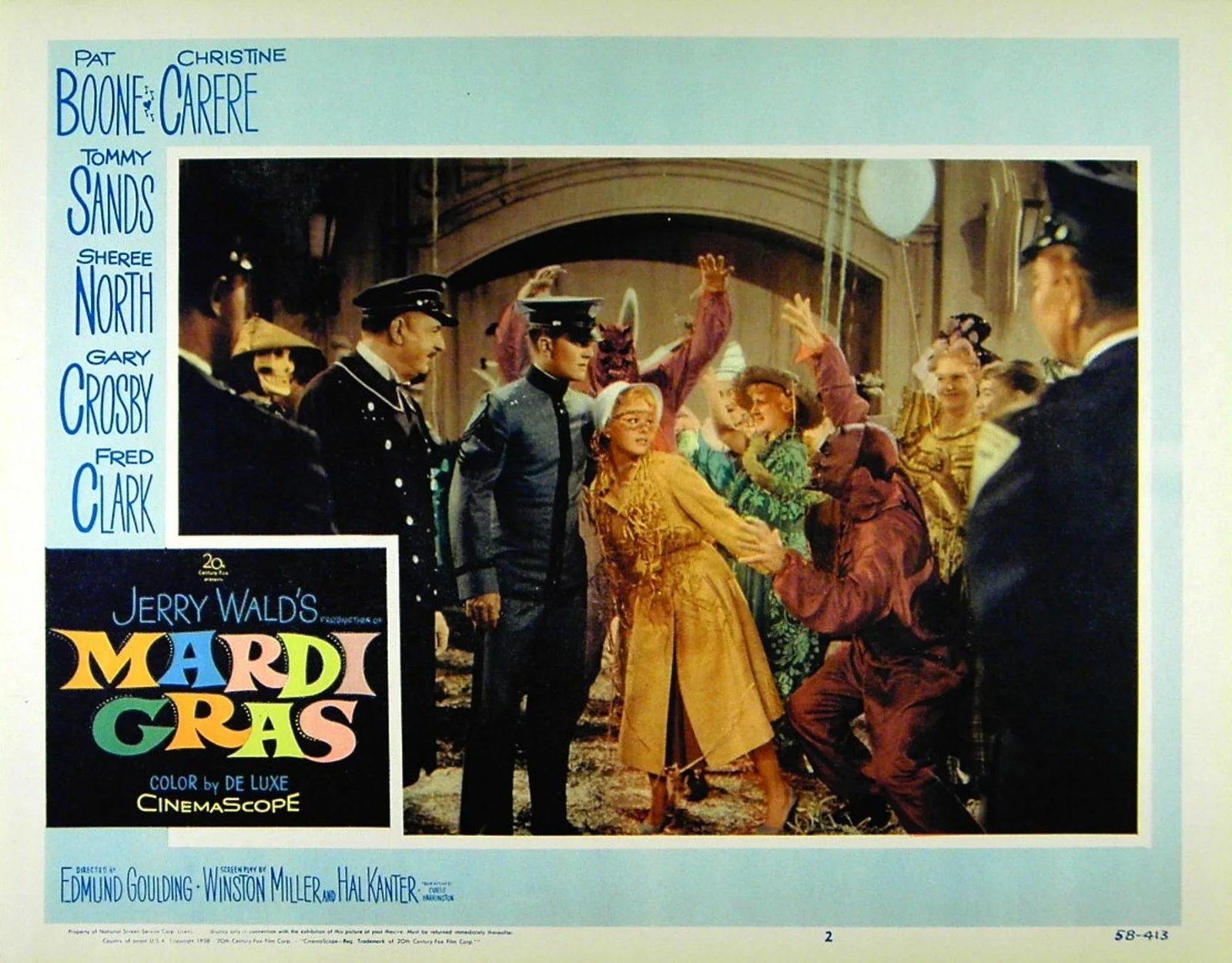MARDI GRAS 1958 Pat Boone, Christine Carere, Tommy Sands 7 LOBBY CARDS, изображение 2