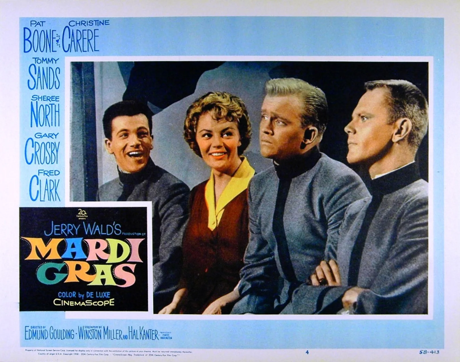 MARDI GRAS 1958 Pat Boone, Christine Carere, Tommy Sands 7 LOBBY CARDS, изображение 3
