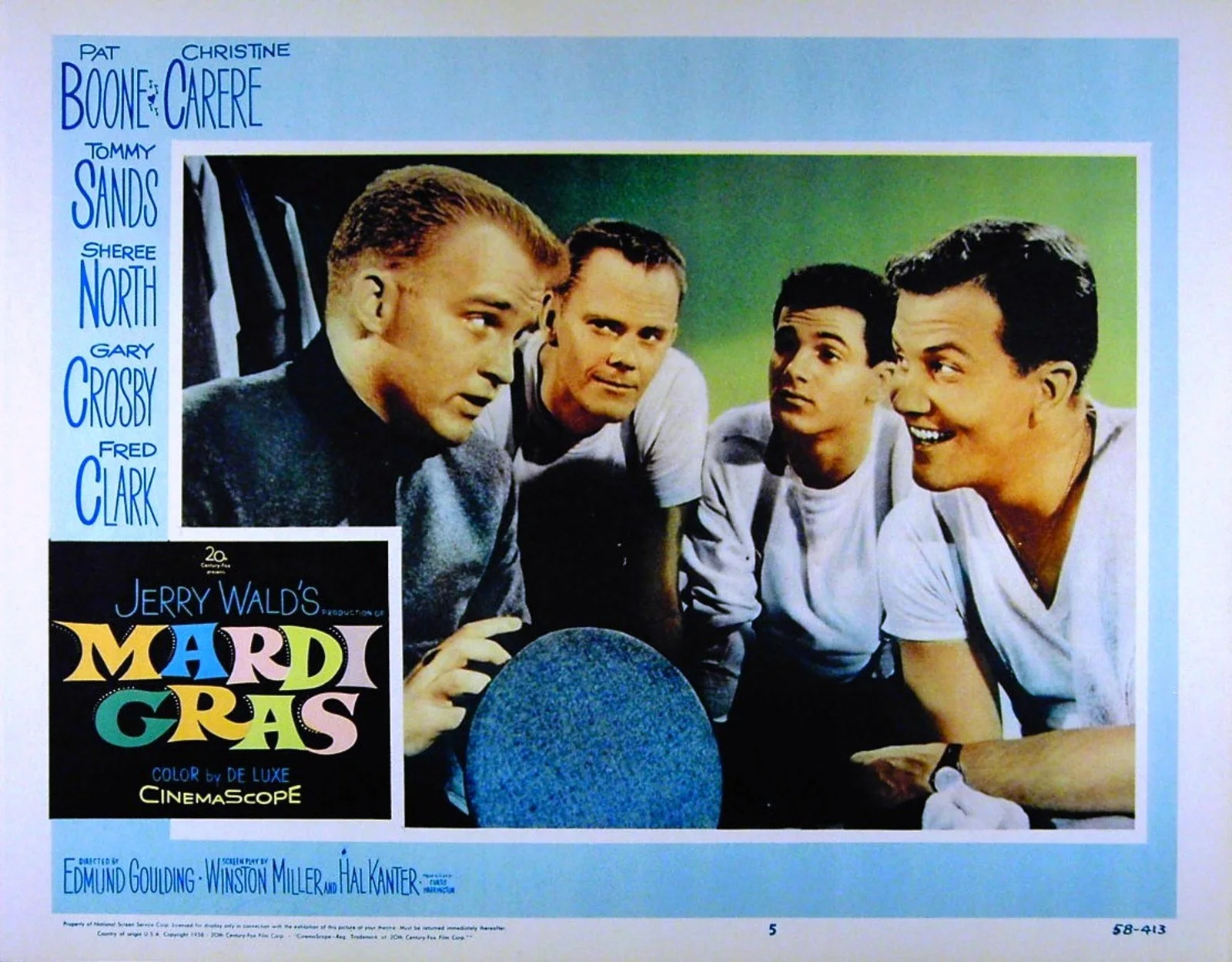 MARDI GRAS 1958 Pat Boone, Christine Carere, Tommy Sands 7 LOBBY CARDS, изображение 4