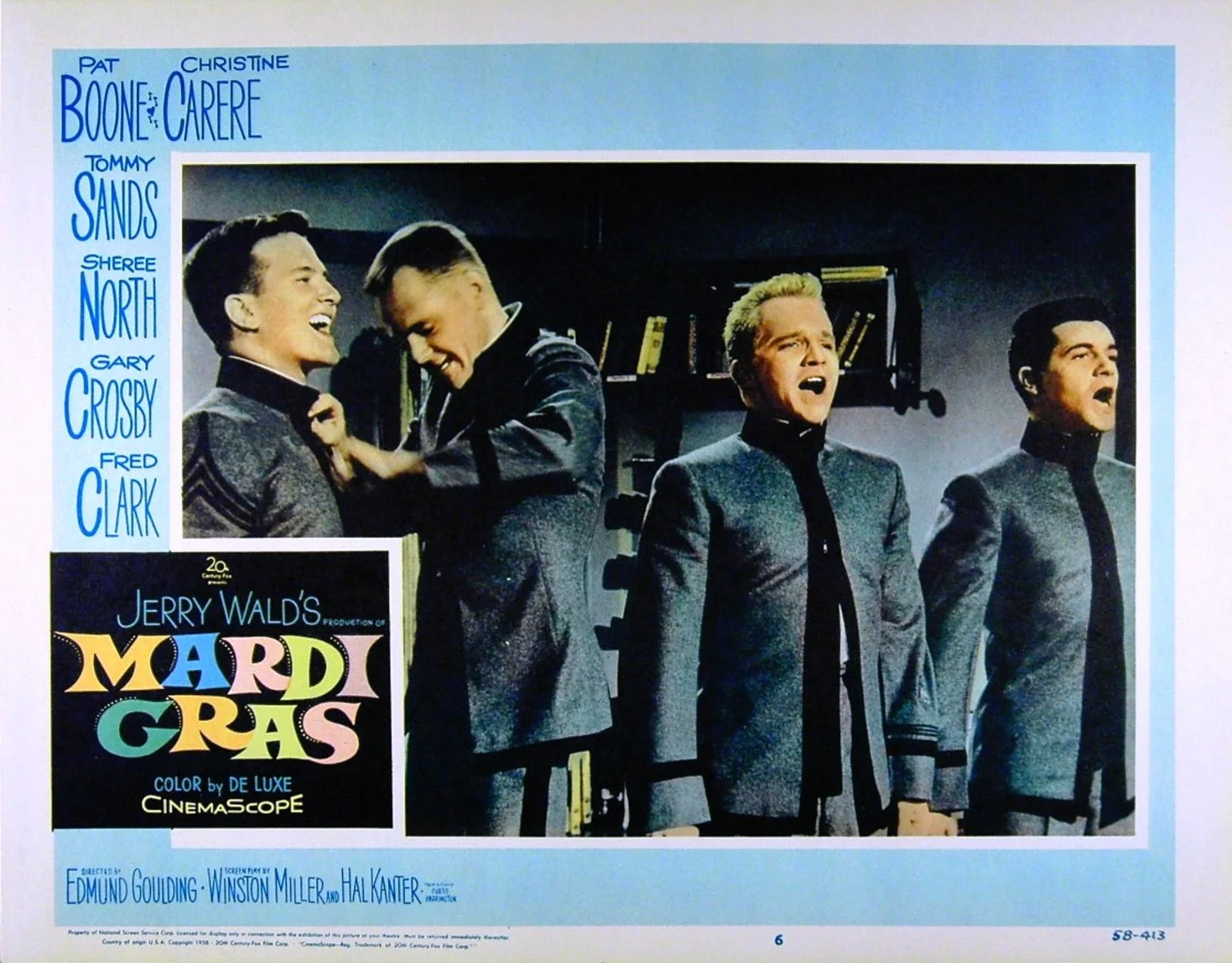 MARDI GRAS 1958 Pat Boone, Christine Carere, Tommy Sands 7 LOBBY CARDS, изображение 5