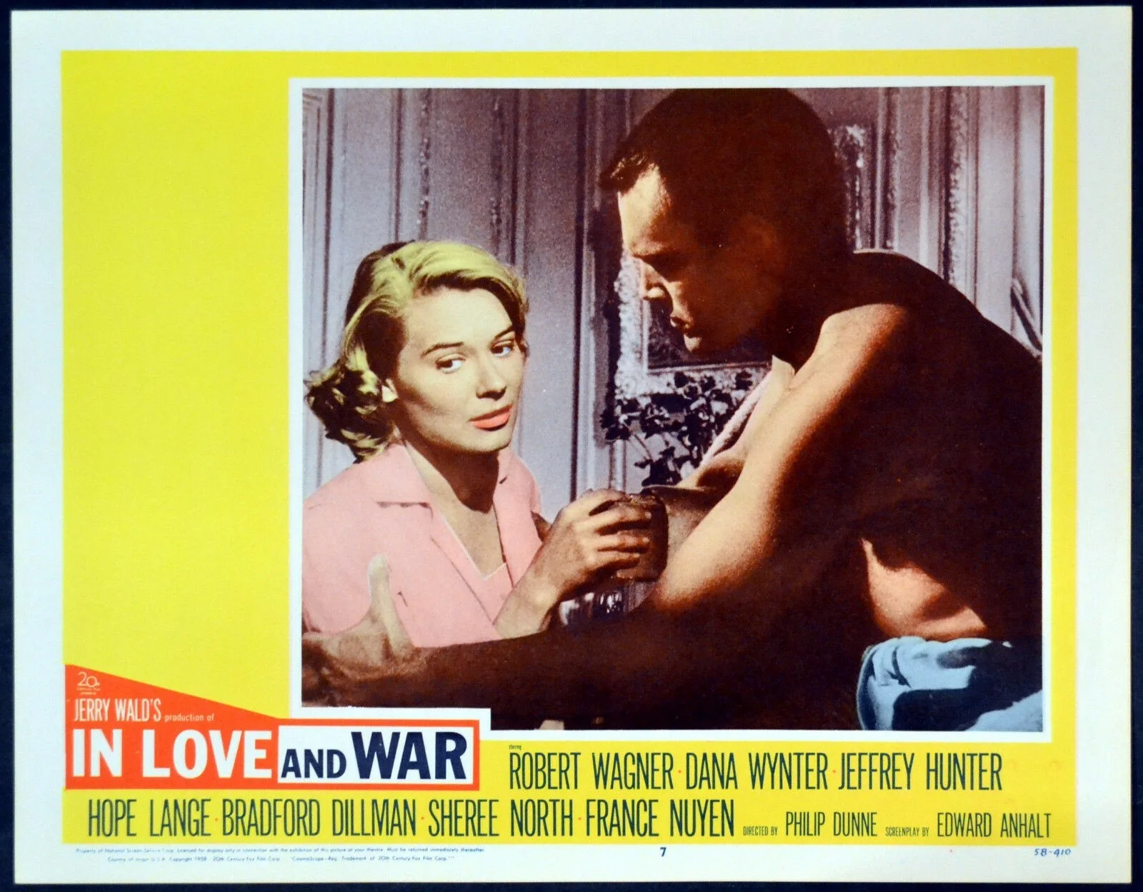 IN LOVE AND WAR 1958 Robert Wagner, Dana Wynter, Jeffrey Hunter 5 LOBBY CARDS, image 5
