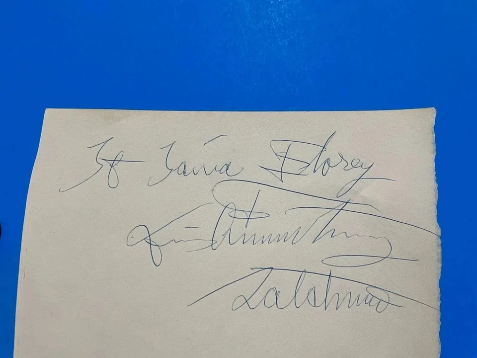 Louis Armstrong Signed Inscribed Page, image 2