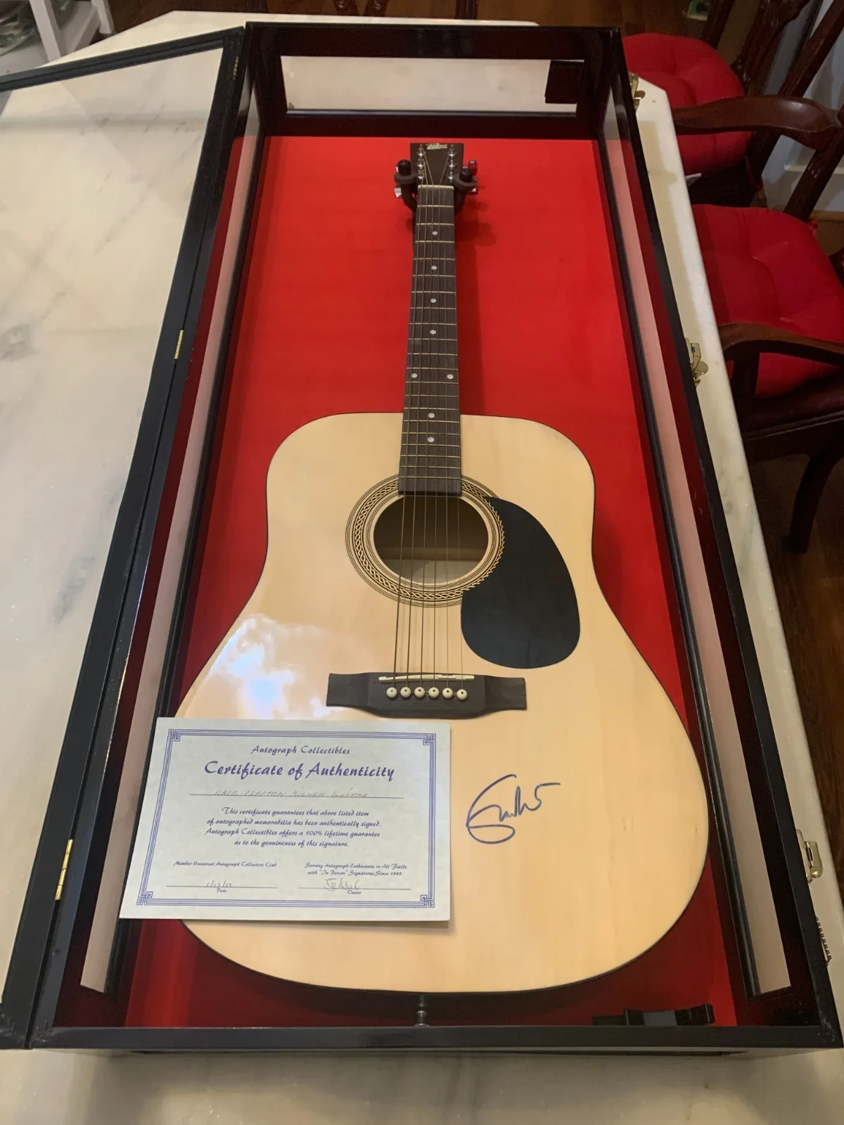 Eric Clapton — Eric Clapton Signed Autograph Fender Acoustic Guitar Cream (Mint Condition), image 3