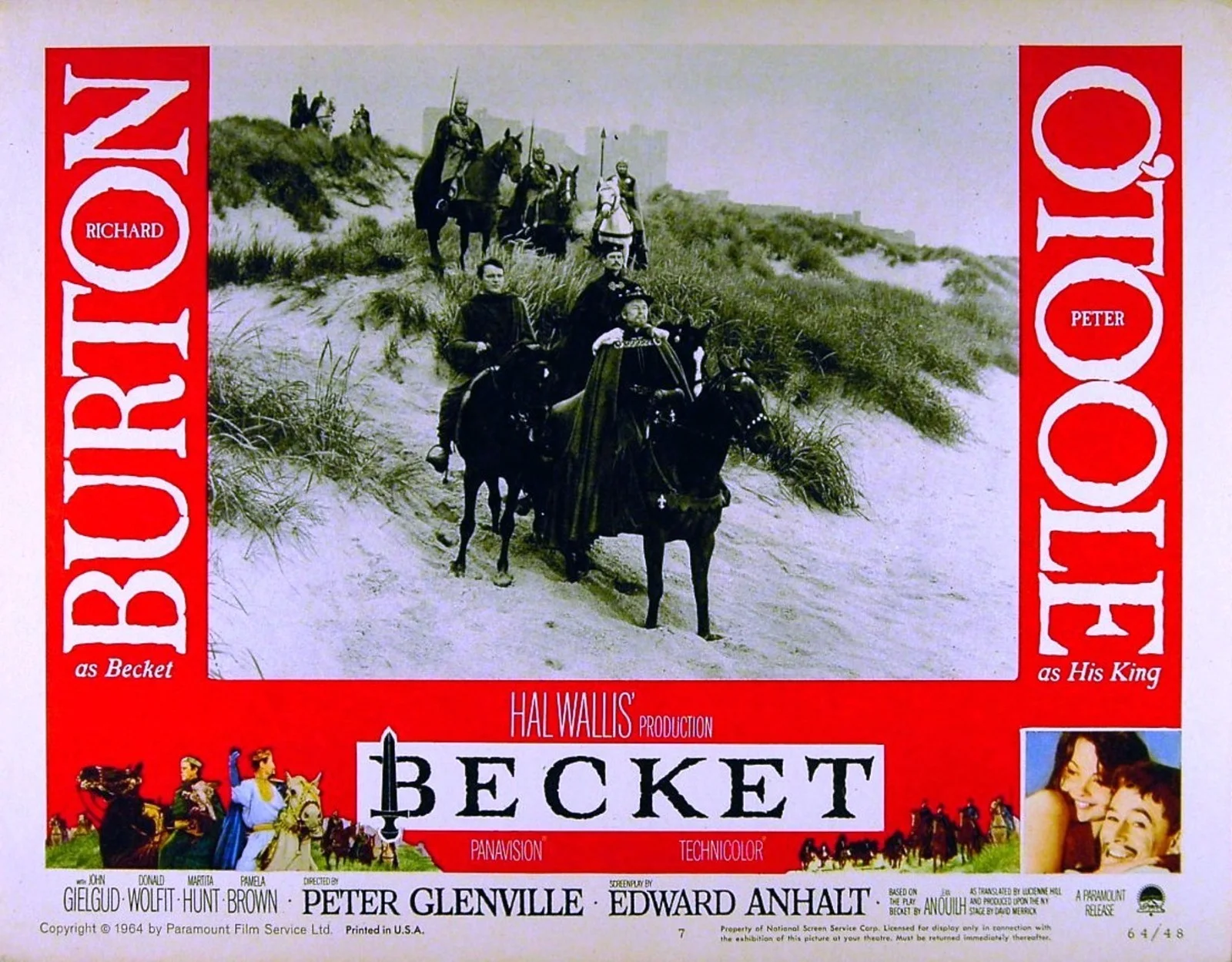 BECKET 1964 Richard Burton, Peter O'Toole - Jean Anouilh 4 LOBBY CARDS, изображение 3