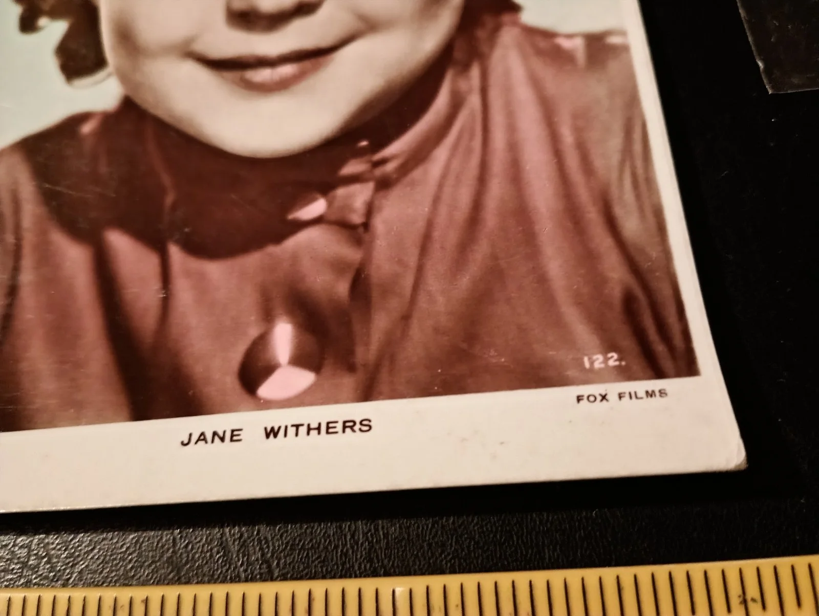 Vintage Jane Withers Actress colour Postcard 1930's. Curled. We've more, image 3