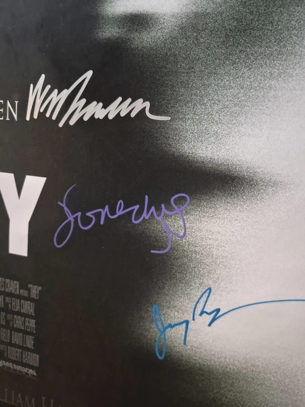 SEE BELOW — CAST SIGNED 'THEY'WES CRAVEN- MOVIE POSTER- vintage-w/COA ekim, изображение 3