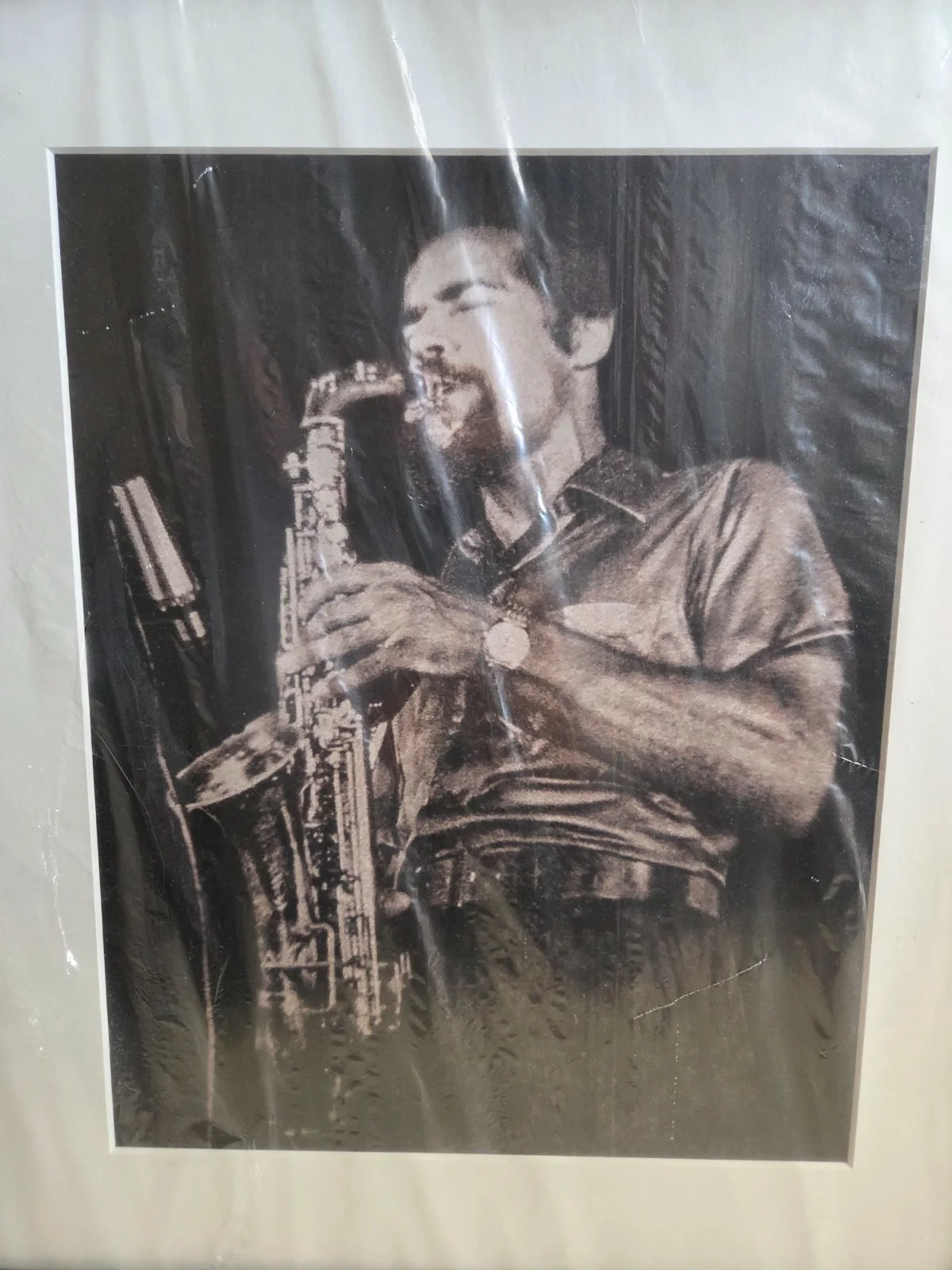 New Framed Photograph Jazz Saxaphonist, image 2