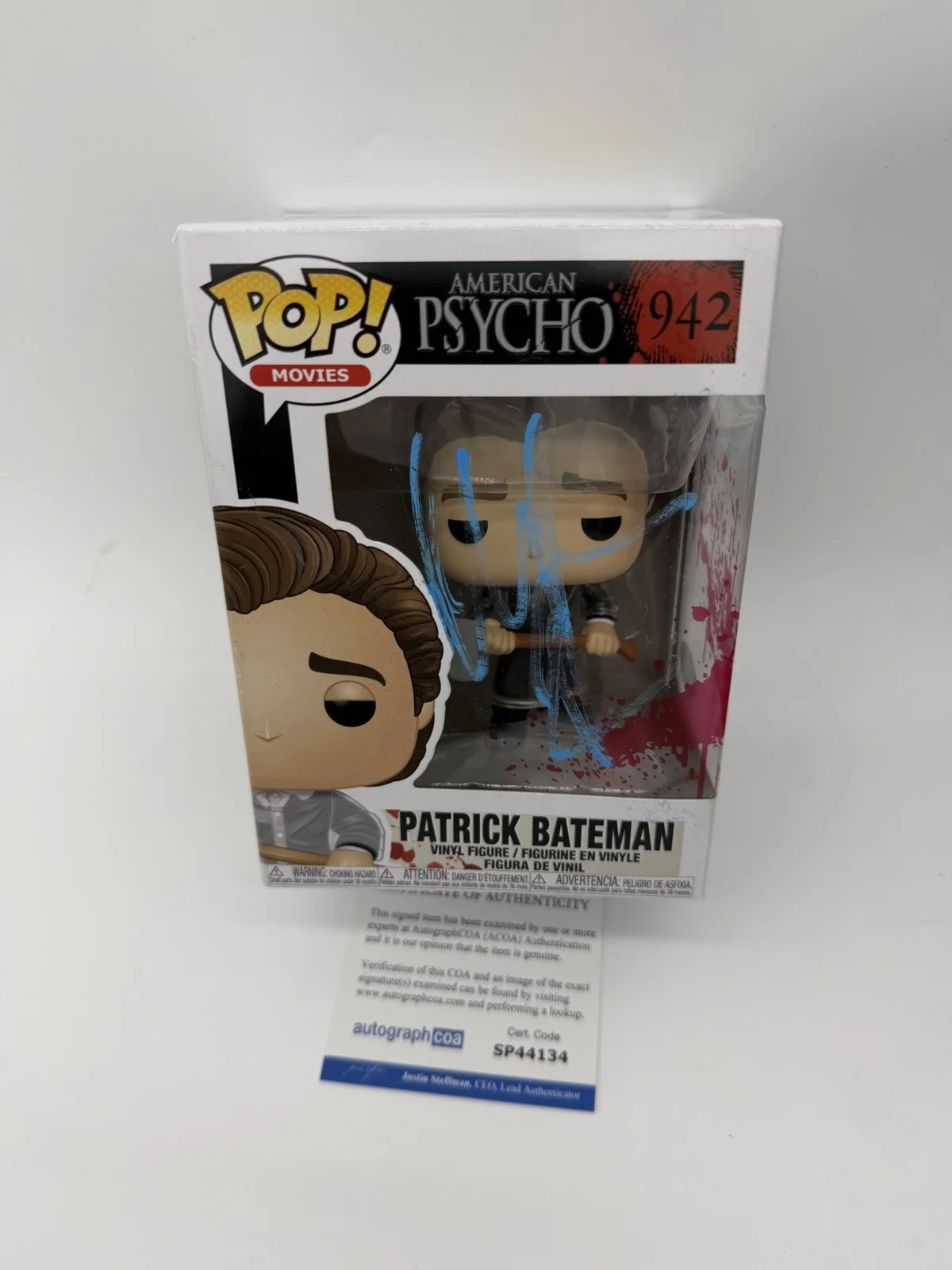 Christian Bale — Christian Bale signed Psycho Funko Pop 942 Patrick Bateman Not Frakenstein Bride