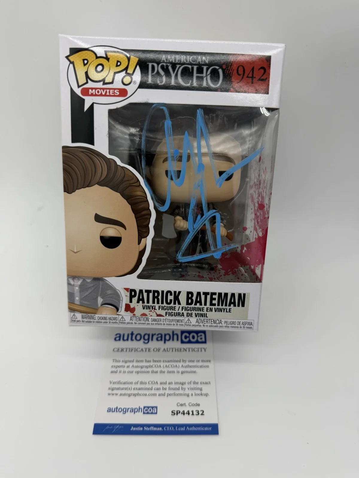 Christian Bale — Christian Bale signed Psycho Funko Pop 942 Patrick Bateman Not Frakenstein Bride