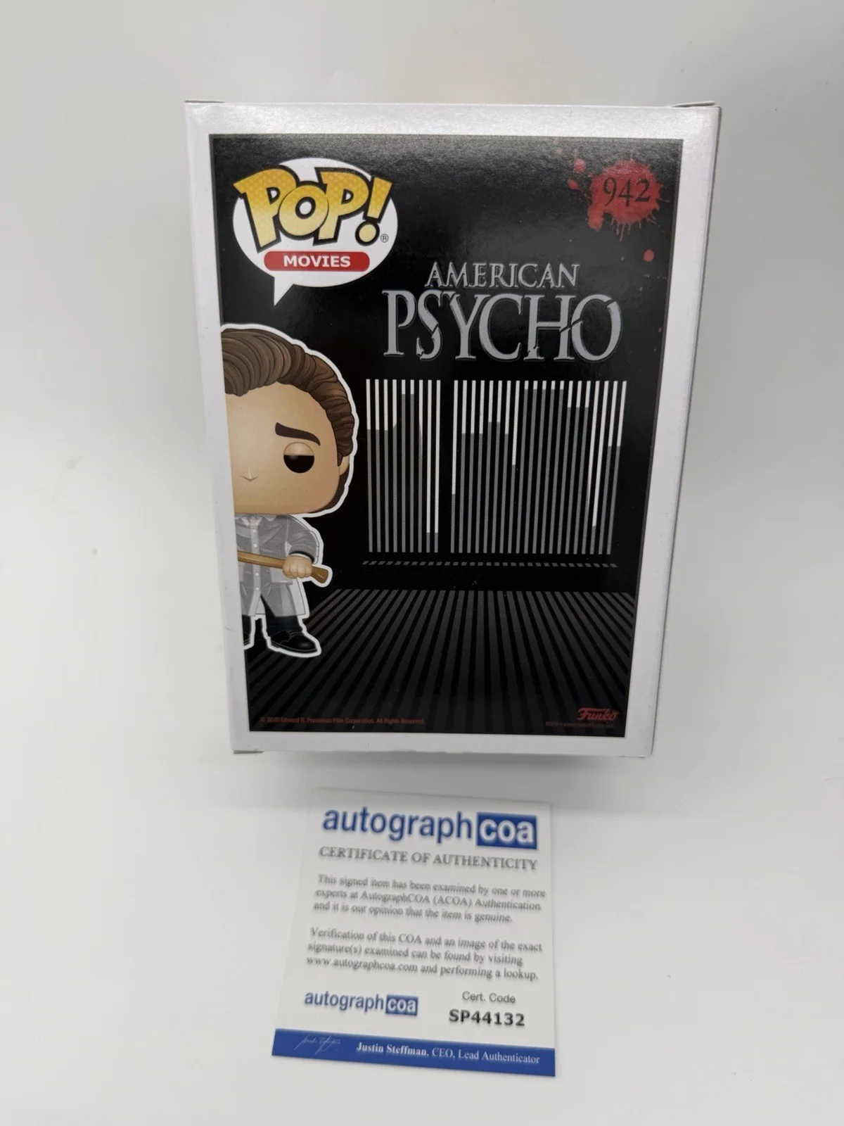 Christian Bale — Christian Bale signed Psycho Funko Pop 942 Patrick Bateman Not Frakenstein Bride, image 4