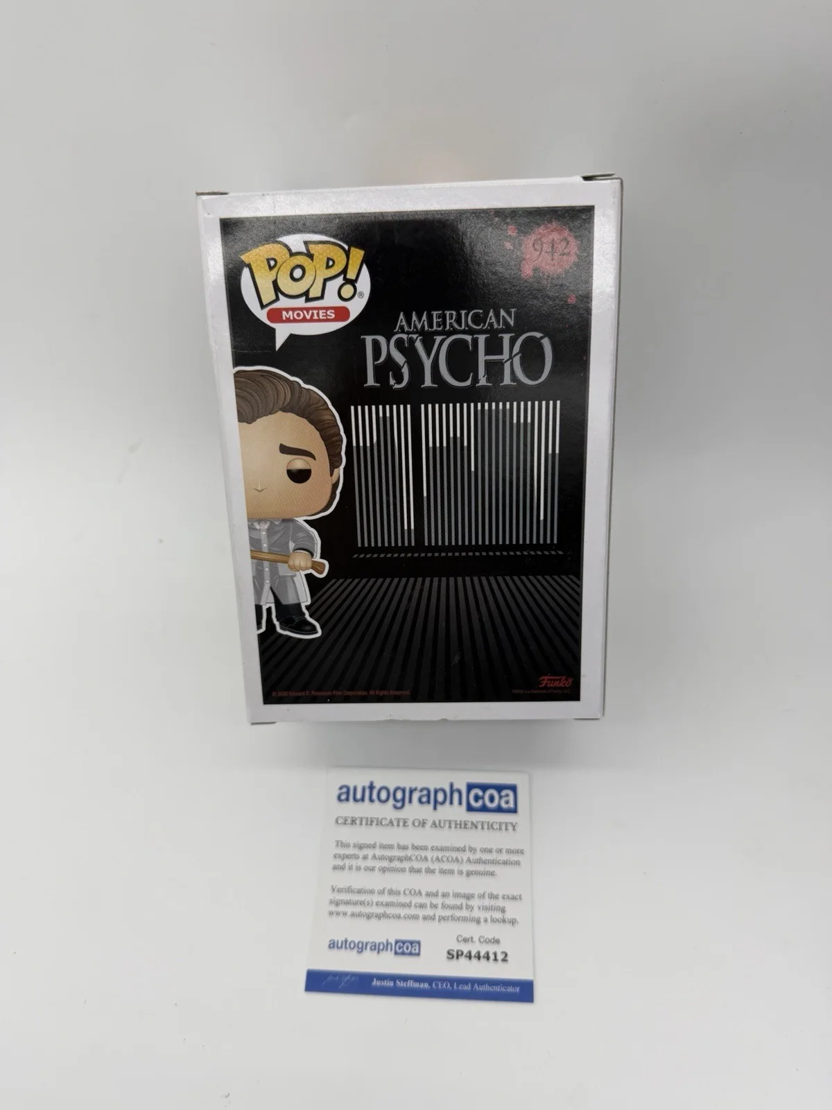 Christian Bale — Christian Bale signed Psycho Funko Pop 942 Patrick Bateman Not Frakenstein Bride, изображение 4