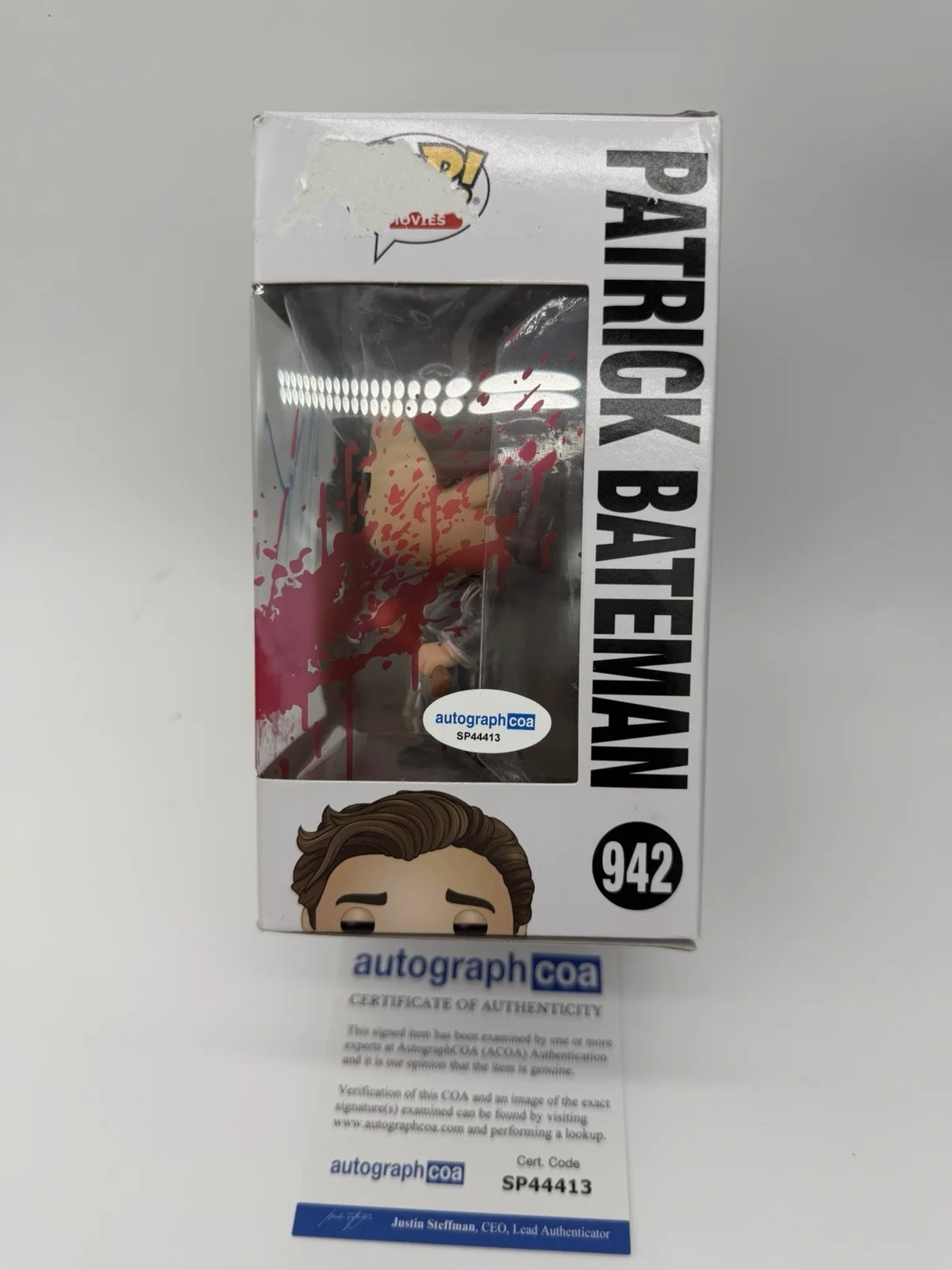Christian Bale — Christian Bale signed Psycho Funko Pop 942 Patrick Bateman Not Frakenstein Bride, image 3