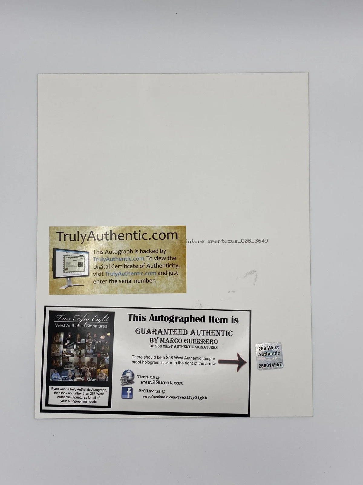Liam McIntyre — Liam McIntyre Autographed Signed 8 x 10 Photo 258 West Authentic COA Spartacus, image 2