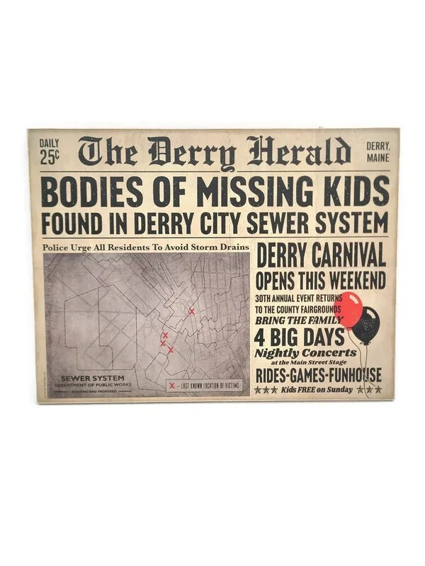 IT Pennywise Derry Herald Wall Hanging Decor & IT 2020 Calendar, image 2