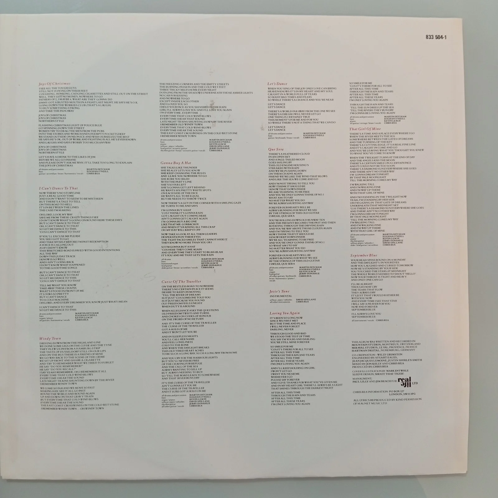 Chris Rea Signed "Dancing With Strangers" Album Cover + COA, image 3
