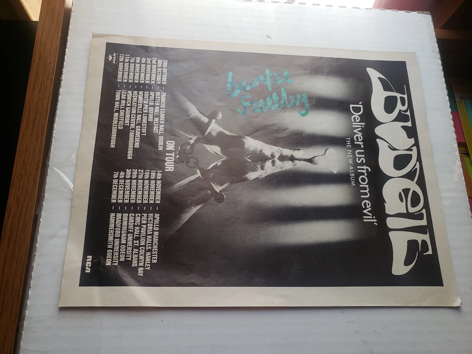 EXCELLENT BURKE SHELLEY AUTOGRAPHED BUDGIE 1982 MAG AD POSTER 8.5" X 11", изображение 2