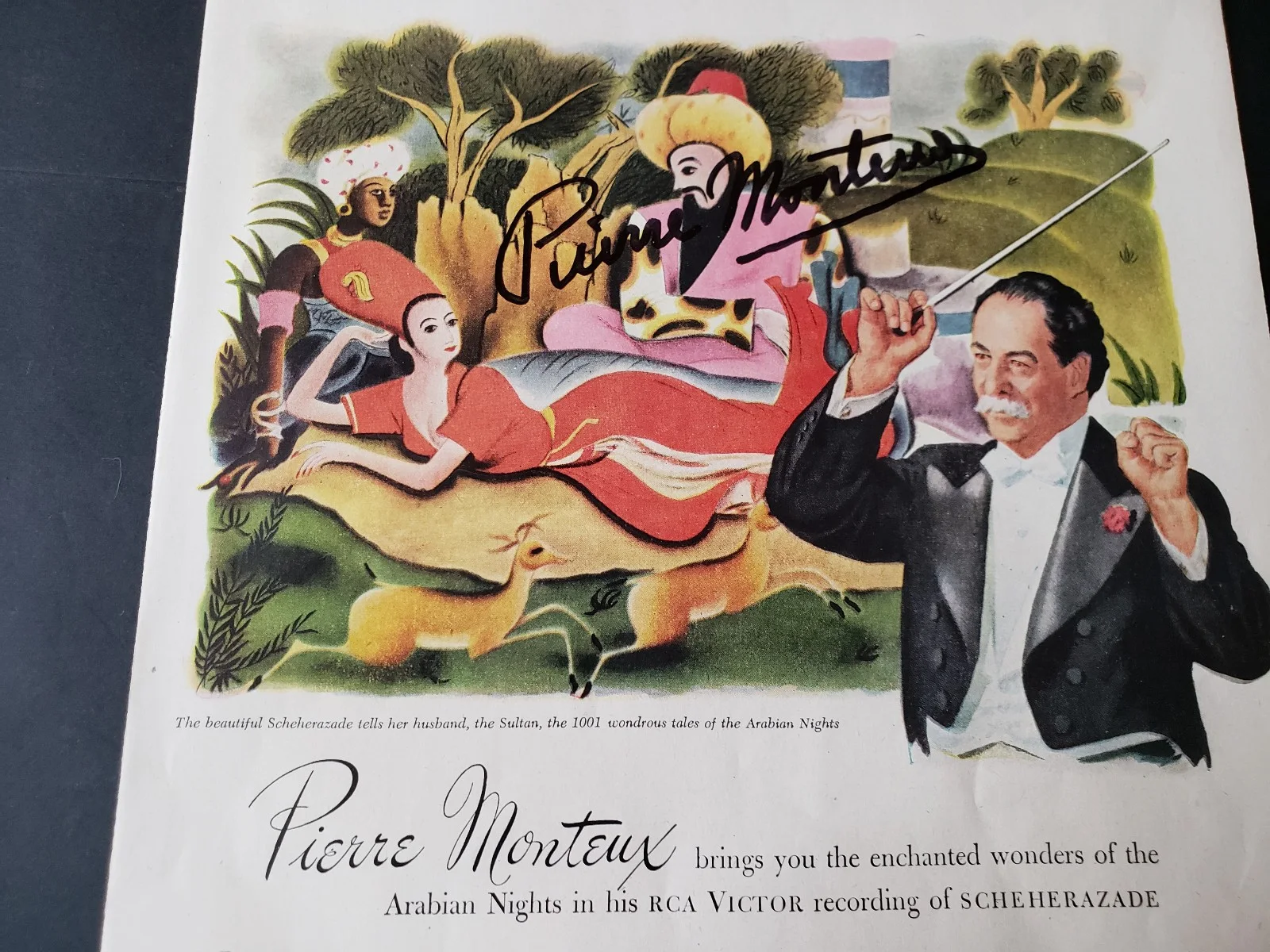 autographed VG+++ Pierre Monteux 1960s 10" by 14" old mag. PHOTO PAGE see notes!, изображение 2