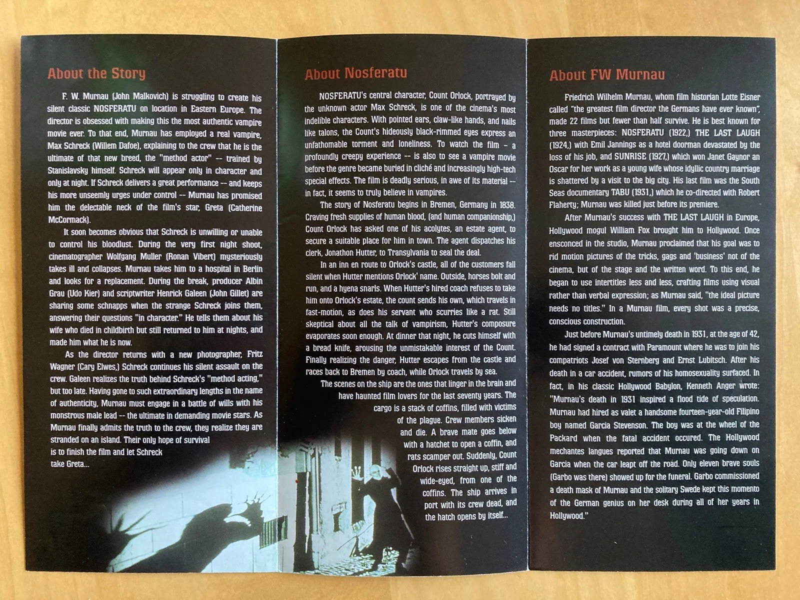 Shadow of a Vampire Movie promotional flyer, image 3