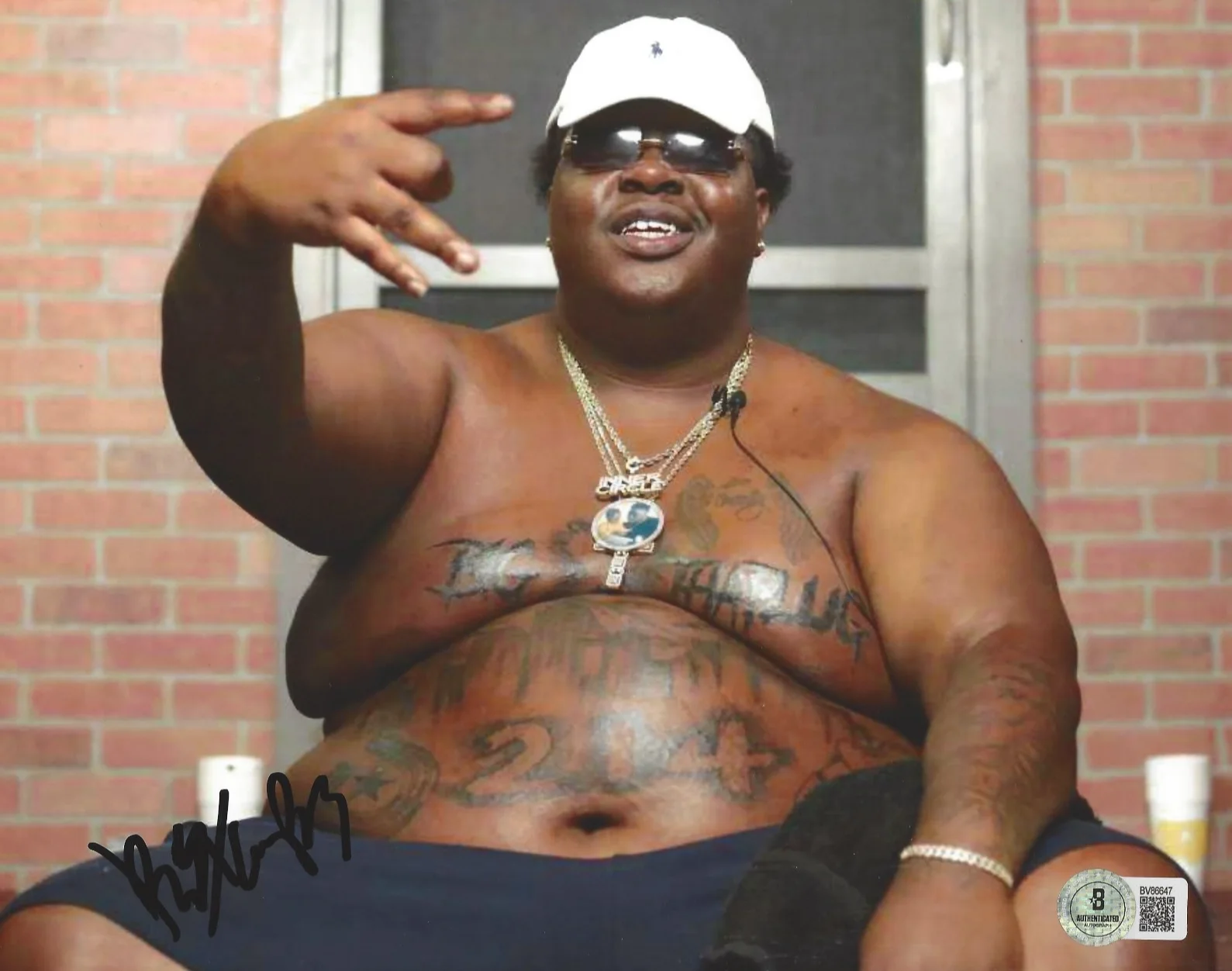 BIGXTHAPLUG TEXAS RAPPER SIGNED 8x10 PHOTO SOUTHERN HIP HOP BECKETT BAS COA, изображение 2