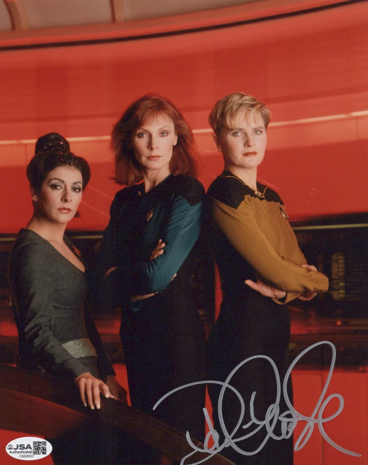 Denise Crosby — Star Trek The Next Generation- Denise Crosby signed Tasha Yar 8x10 photo JSA COA