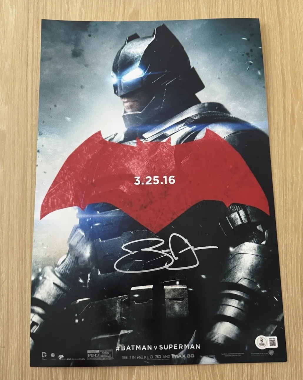 Ben Affleck — BEN AFFLECK SIGNED BATMAN VS SUPERMAN 11X17 PHOTO BECKETT BAS 2