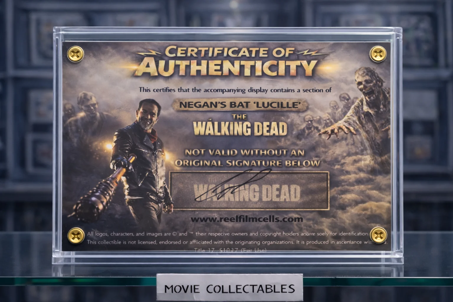 Screen-Used Negan’s Bat “Lucille” Fragment – The Walking Dead TV Prop Display, image 2