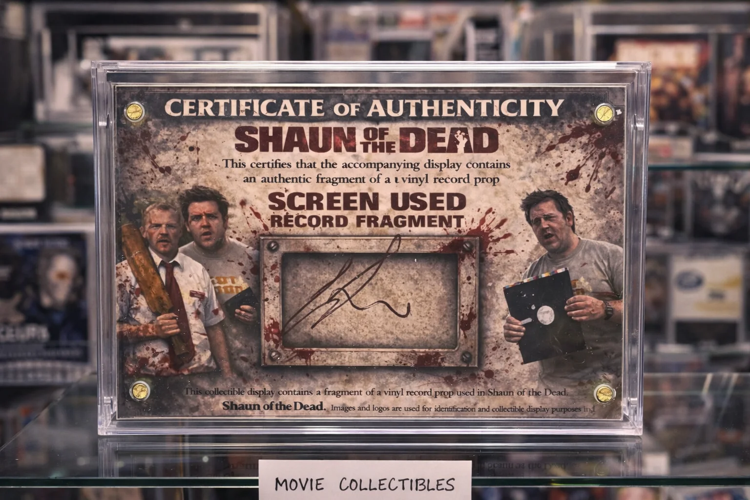 Screen-Used Vinyl Record Fragment Shaun of the Dead Movie Prop Display With COA, изображение 2