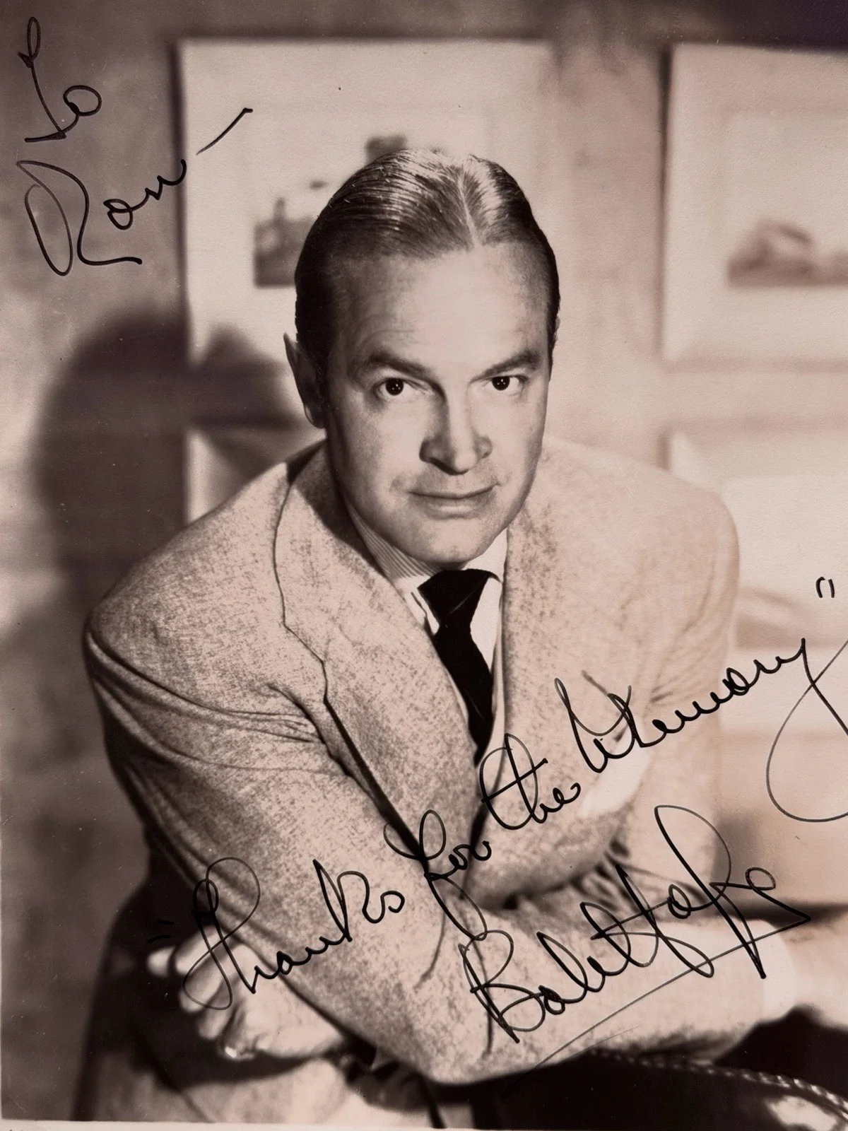 Bob Hope Signed 8x10 Photo "Thanks for the Memory" Inscribed Vintage Autograph, image 5