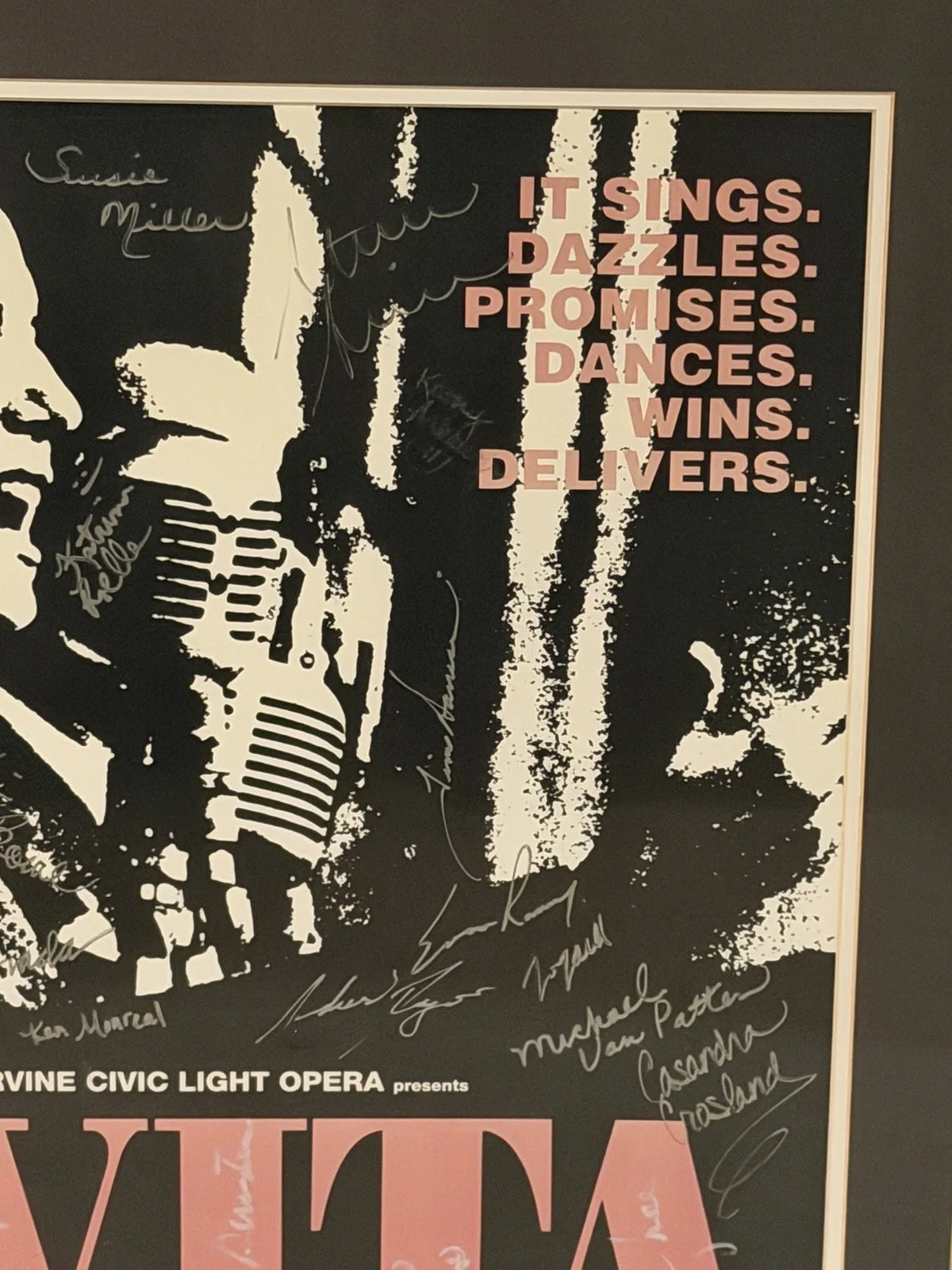 Susie Miller, Ken Marcel, Michael Van Patten, Cassandra Roseland — Evita Original Signed Poster Irvine Civic Light Opera 1990-91 Theater, image 5