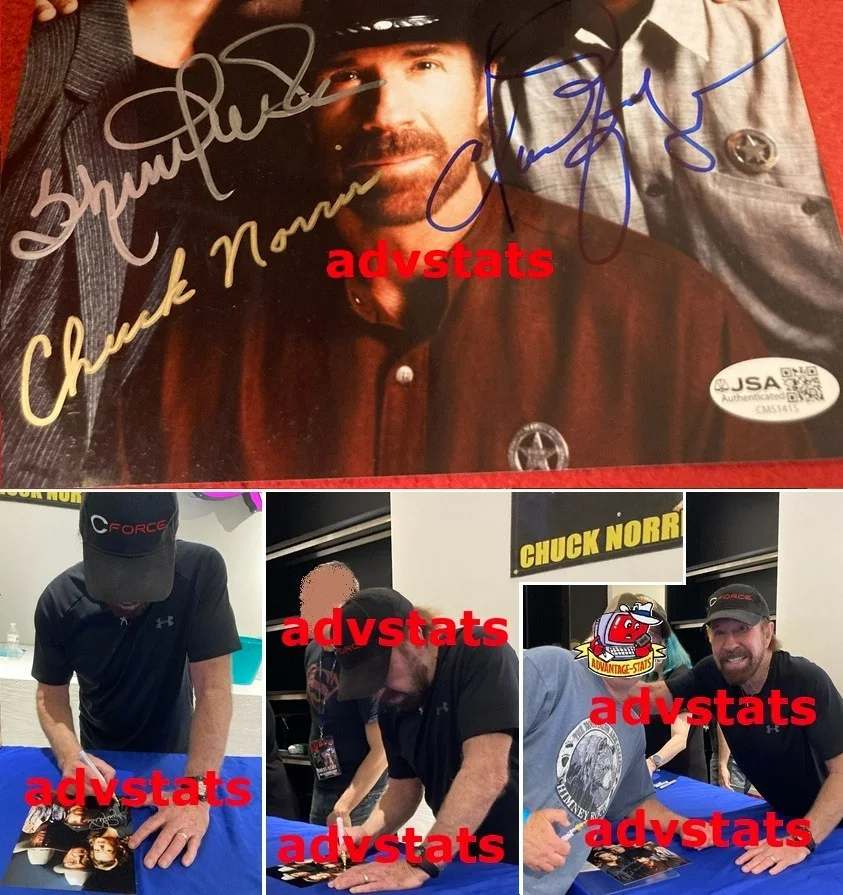 Chuck Norris, Clarence Gilyard, Sheree J Wilson — JSA authentic auto WALKER TEXAS RANGER signed 8x10 CHUCK NORRIS,CLARENCE,SHEREE, image 2