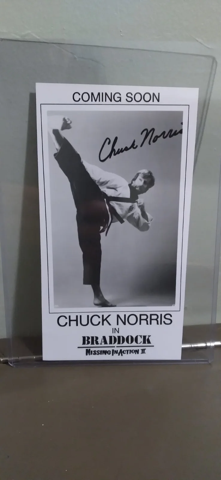 Chuck Norris — Vintage 90s 8x10 Chuck Norris Dojo Signed Autograph Photo & Promo Movie Card 🔥, изображение 3