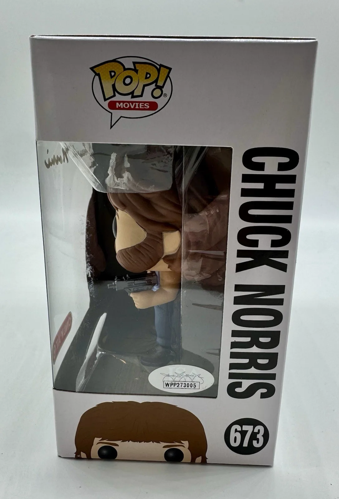 CHUCK NORRIS — CHUCK NORRIS HAND SIGNED AUTOGRAPHED FUNKO POP +JSA COA INVASION USA MATT HUNTER, изображение 3
