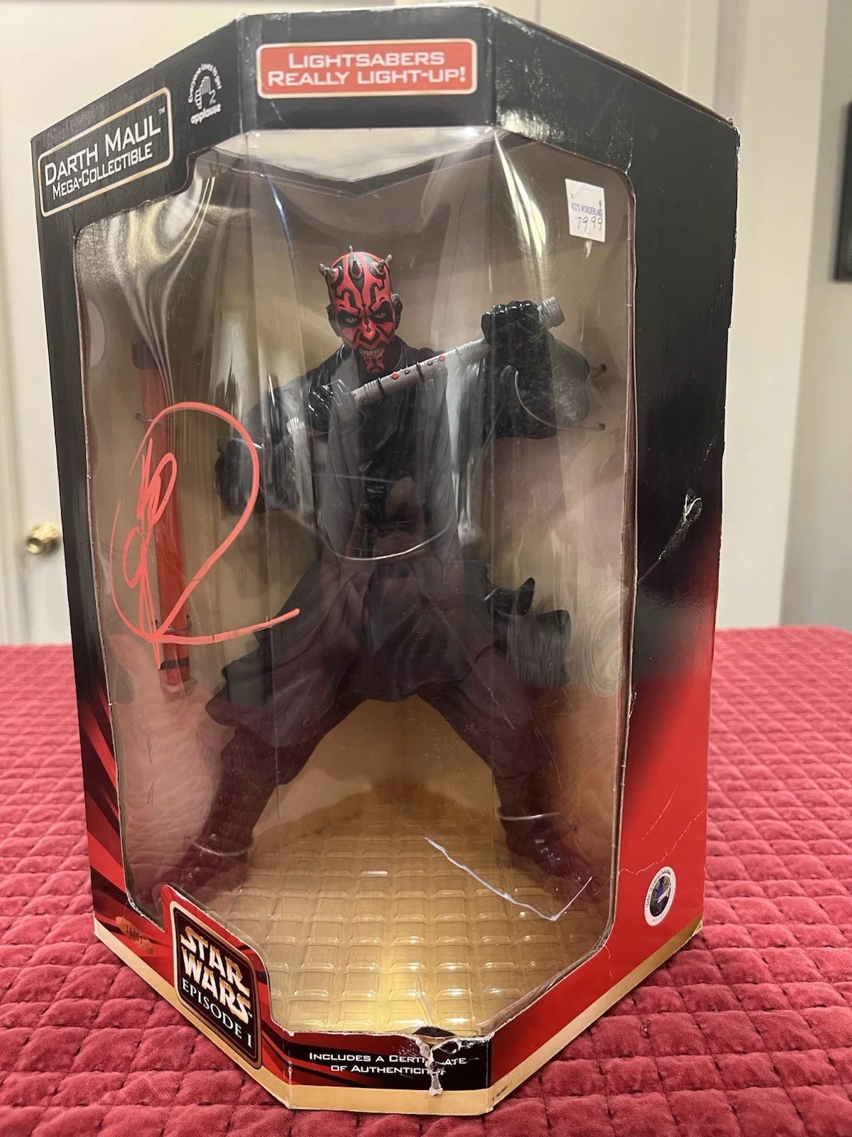 Star Wars Episode 1 Darth Maul Mega Collectible 1999 Signed by Ray Park COA, image 2