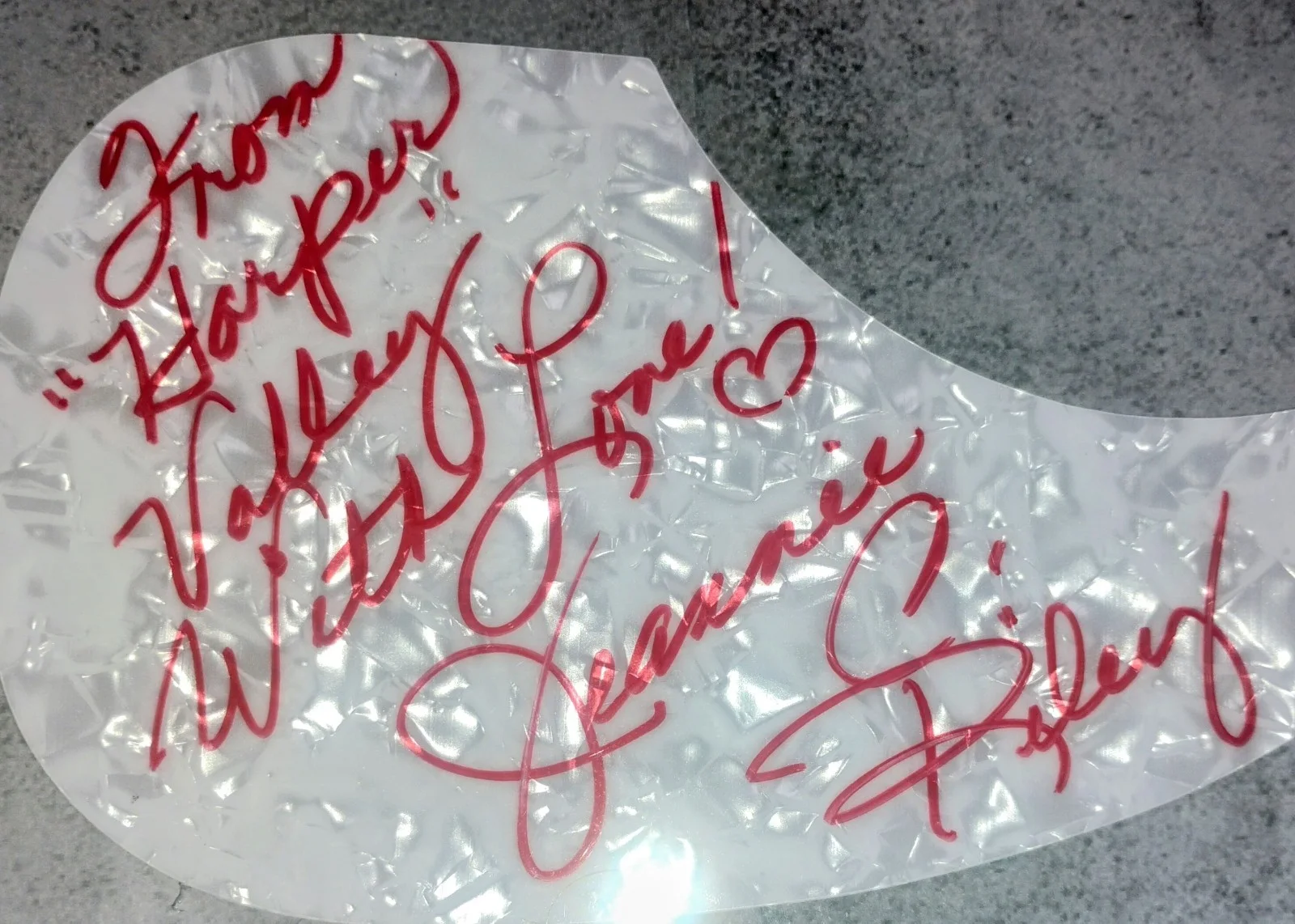 Jeannie C Riley Hand Signed Autograph Guitar Pick Guard COA - NO US TARIFFS, image 3