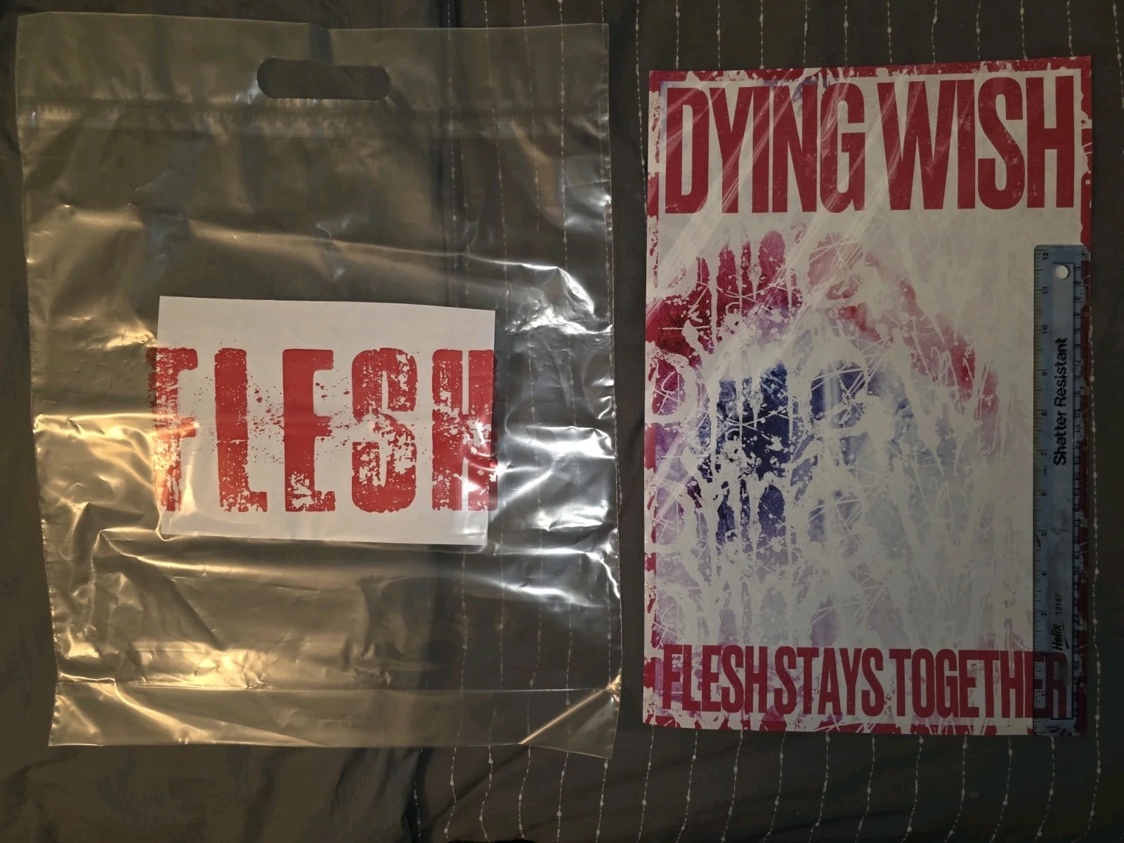 Dying Wish Autographed Flesh Stays Together Promo Poster & Bag, изображение 2