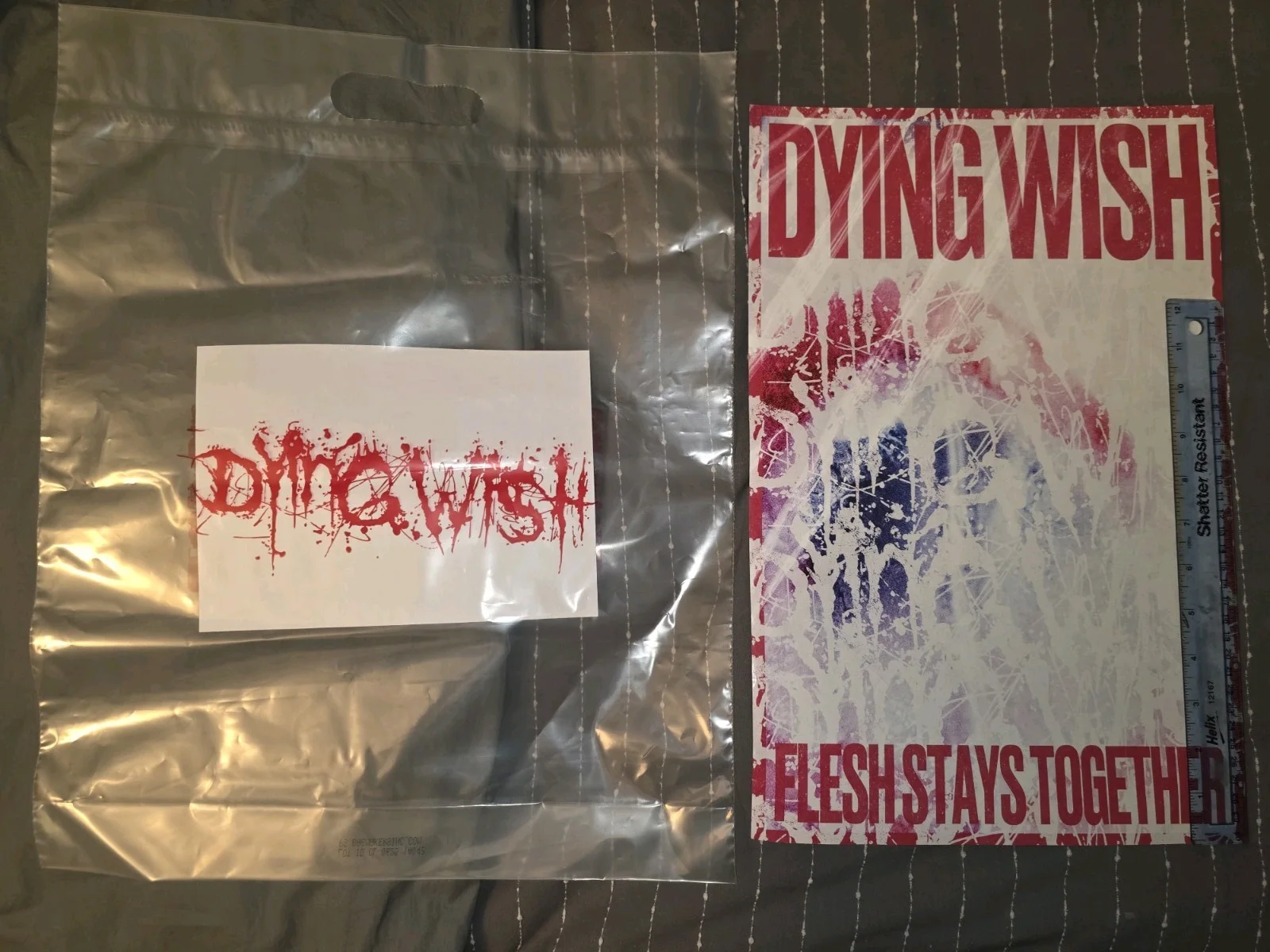 Dying Wish Autographed Flesh Stays Together Promo Poster & Bag, изображение 3