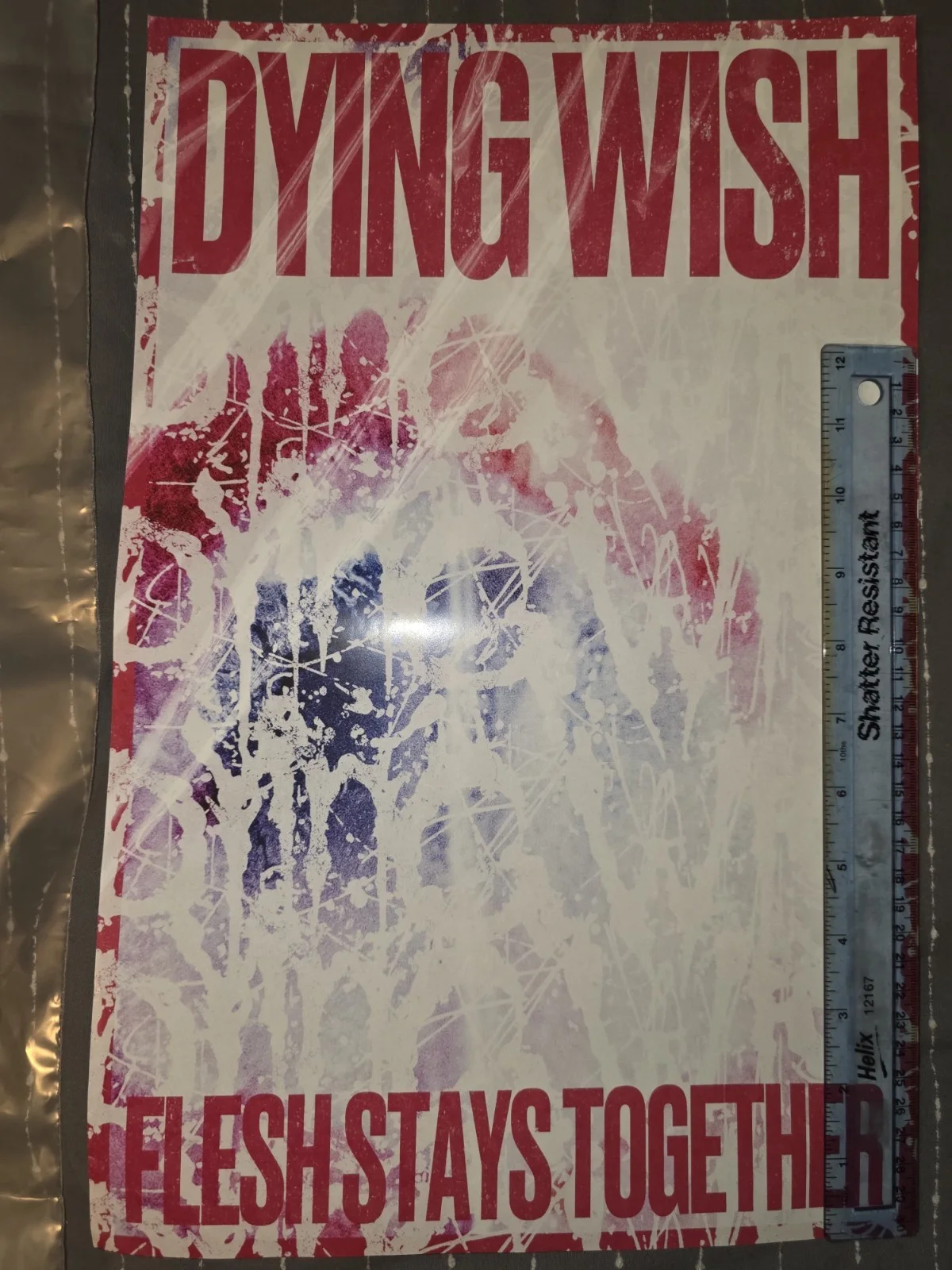 Dying Wish Autographed Flesh Stays Together Promo Poster & Bag, изображение 5