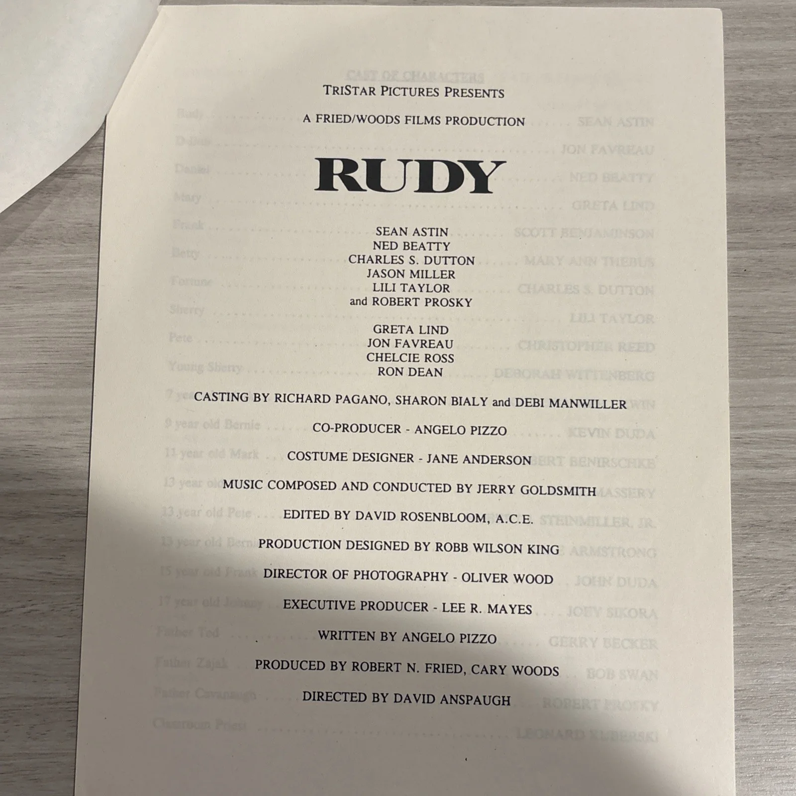Sean Austin, Chelcia Ross — "Rudy" Sean Austin Autographed-Print Of Rudy Movie Script, image 3